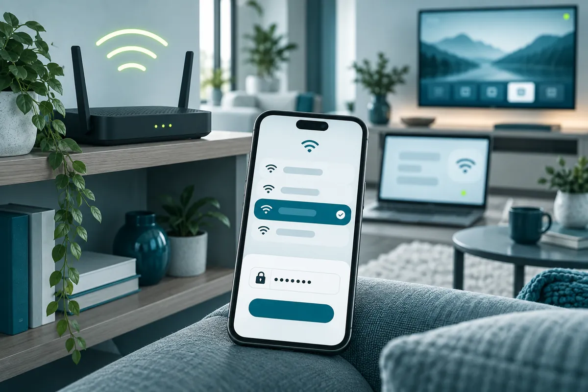 A phone joining a home Wi-Fi network after the password was changed